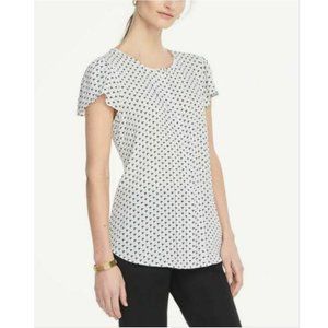 Ann Taylor Factory Geo Tulip Sleeve Blouse Top XS